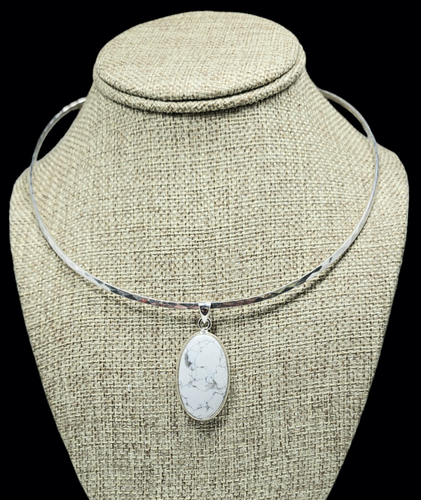 Sterling Silver Pendant with Howlite