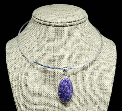 Sterling Silver Pendant with Charoite