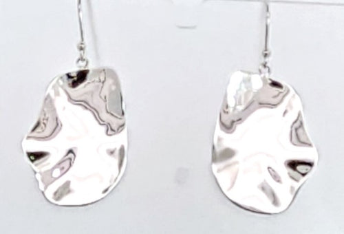 Sterling Silver Earrings Hammered Silver