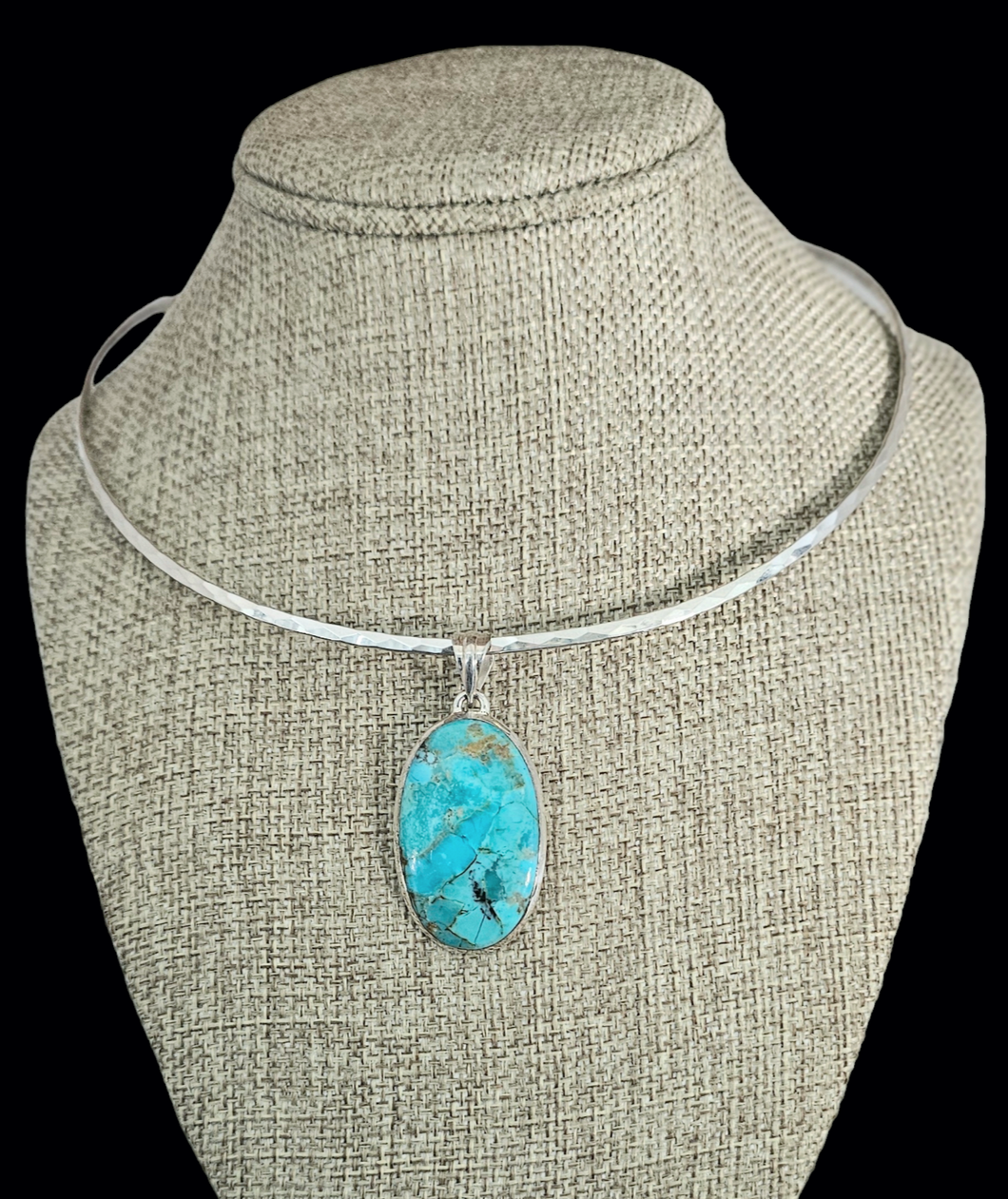 Sterling Silver Pendant with Kingsman Turquoise