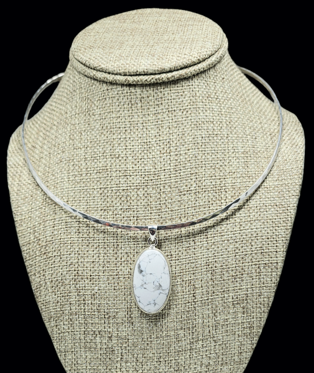 Handcrafted  Sterling Silver Pendant with Howlite