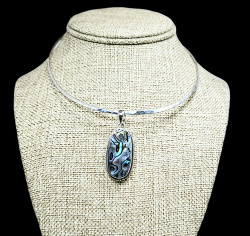 Sterling Silver Pendant with Abalone Shell