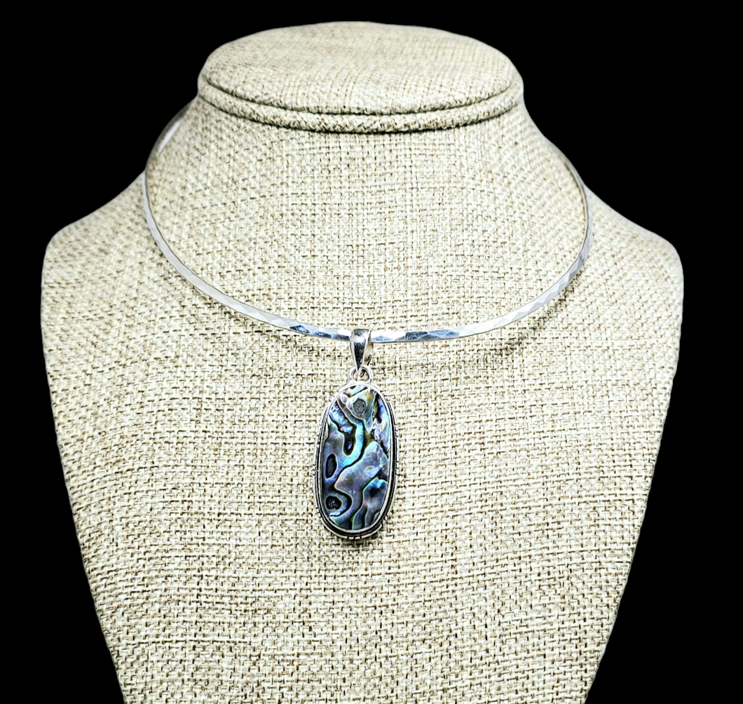 Handcrafted Sterling Silver Pendant with Abalone Shell