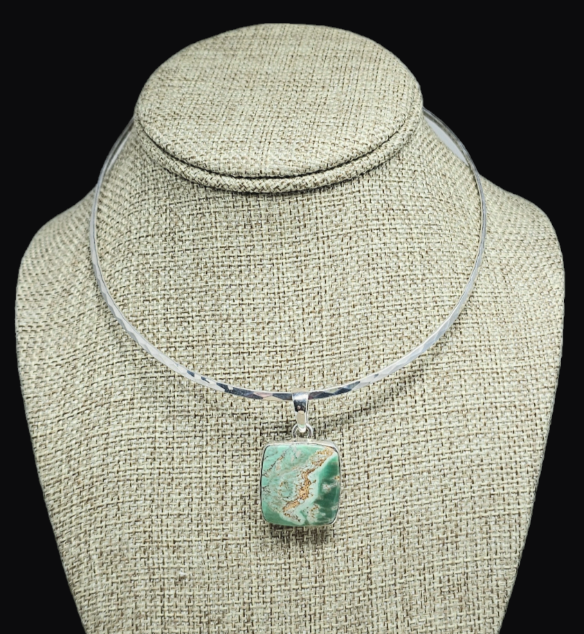 Sterling Silver Pendant with Variscite Gemstone