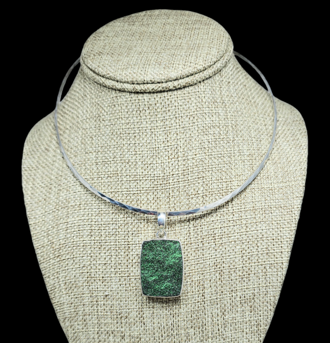 Handcrafted  Sterling Silver Pendant with Uvarovite (Green Garnet)