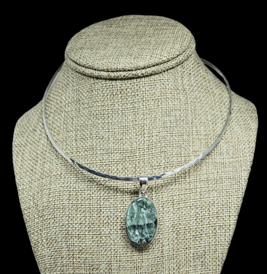 Handcrafted  Sterling Silver Pendant with Seraphinite