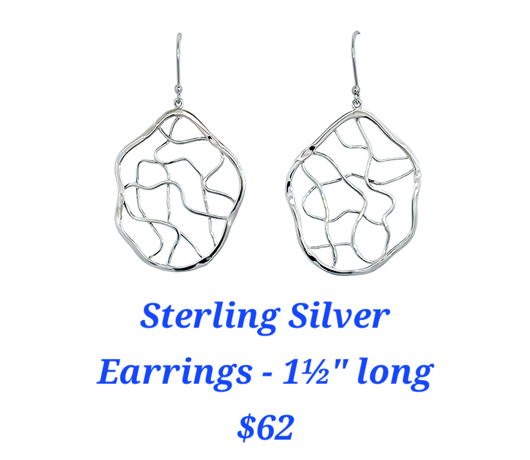 Sterling Silver Earrings with Wire Design