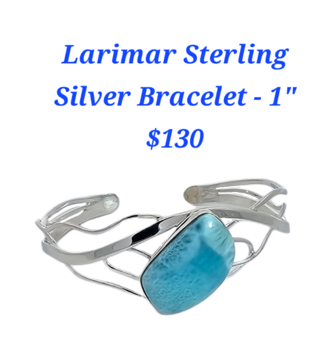 Sterling Silver Larimar Cuff Bracelet