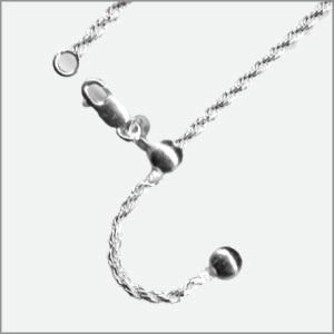 Adjustable 035 Rope Magic Ball Chain Sterling Silver