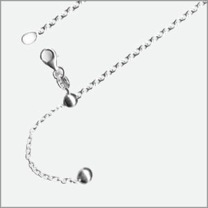 Adjustable 300MB Rolo Magic Ball Chain Sterling Silver