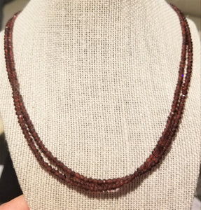 Natural Gemstone Beaded Necklace - Double Strand